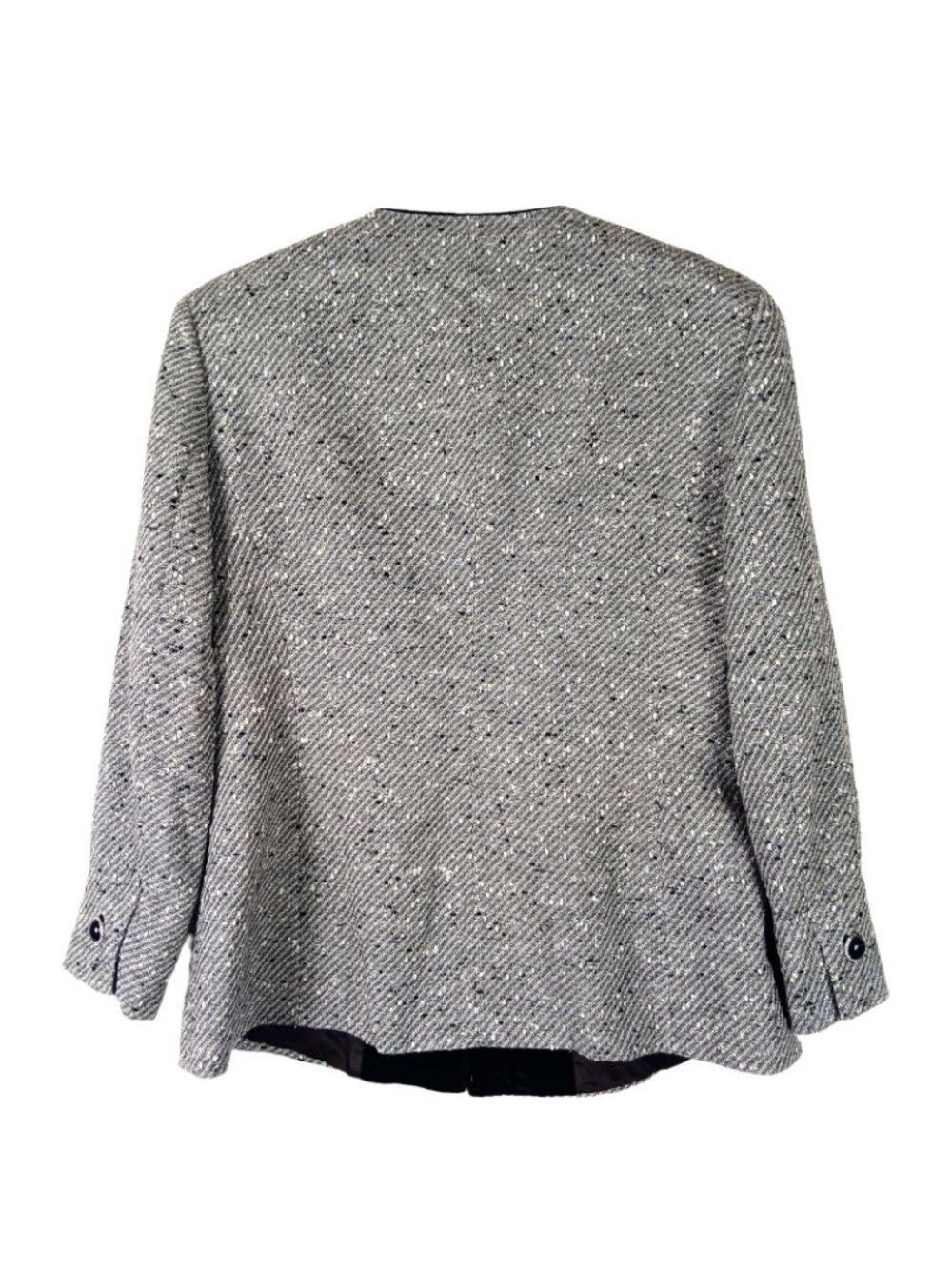 Mimmina Italy Tweed Sparkle Skirt Suit Set Womens 10 Gray Career Vintage Blazer - Picture 8 of 16